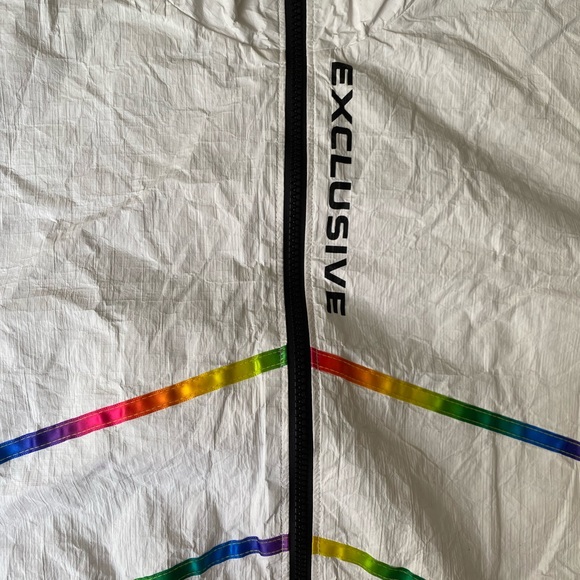 Forever 21- Exclusive Rainbow White Full Zip up crop Jacket. - Picture 4 of 11